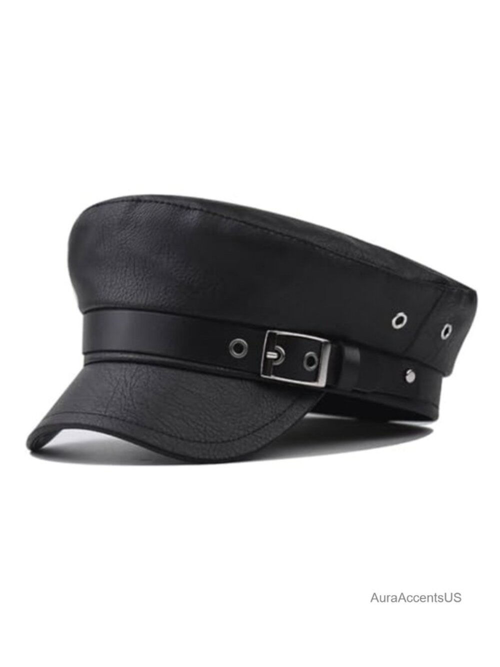 PU Leather Newsboy Cap Fiddler Beret Hat Women Everyday Wear